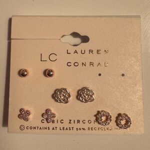 Lauren Conrad Rose Gold Earring Set of 4